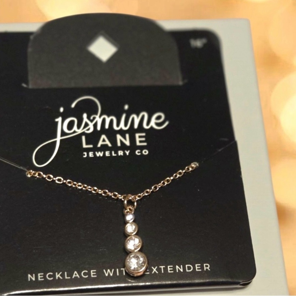 Jasmine Lane Gold Necklace with Crystal Accents